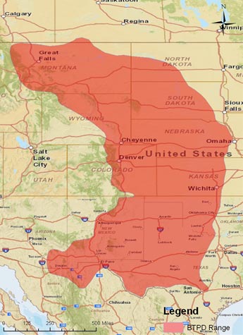 Black Tailed Prairie Dog Map