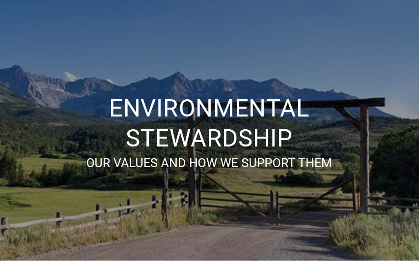Environmental Stewardship. Our values and how we support them